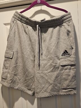Adidas Men’s Light Gray Cargo Sweat Shorts